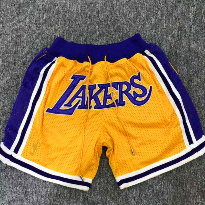 Men 2019 NBA Nike Los Angeles Lakers yellow style #2 shorts->los angeles lakers->NBA Jersey